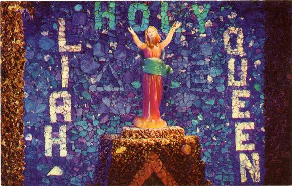 Assumption Statue, With Fluorescing Background, Carmelite Shrines, Munster, IN-Carey's Emporium