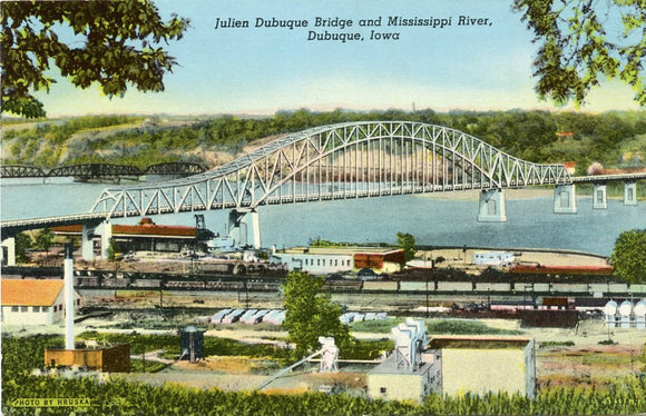 Julien Dubuque Bridge and Mississippi River, Dubuque, IA-Carey's Emporium