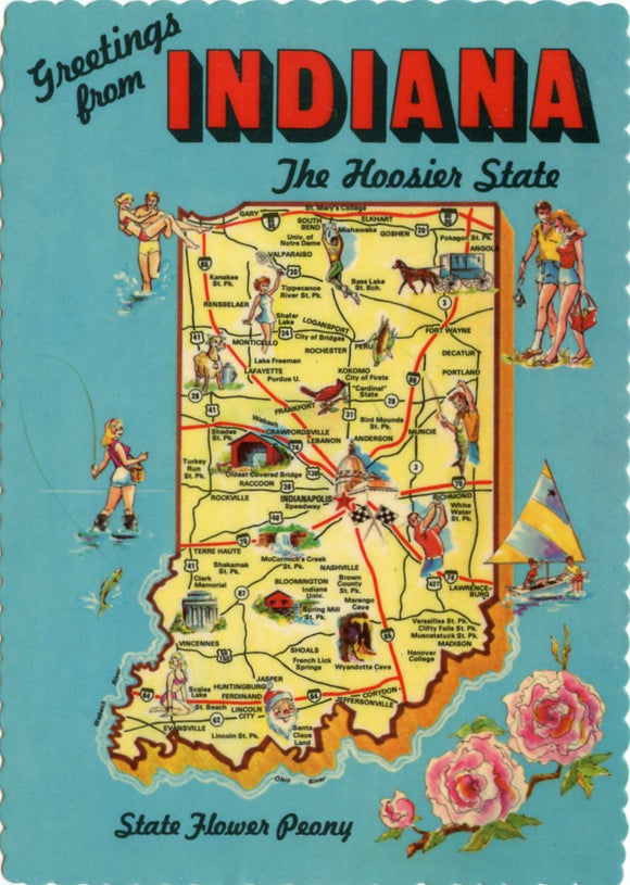 Greetings from Indiana, The Hoosier State-Carey's Emporium
