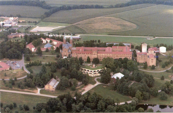 Saint Meinrad Archabbey and Seminary, Aerial View from Southwest, Saint Meinrad, IN-Carey's Emporium