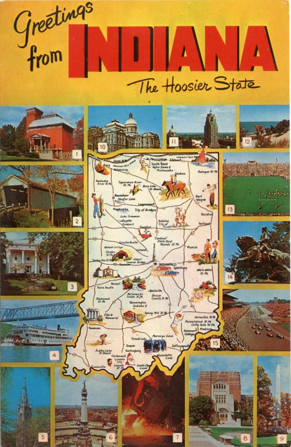 Greetings from Indiana, The Hoosier State-Carey's Emporium