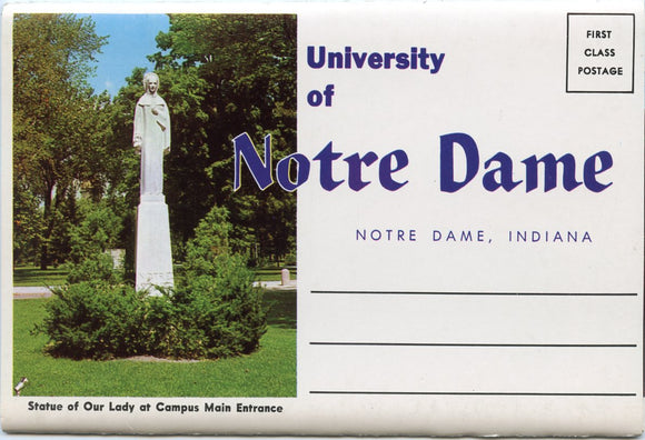 University of Notre Dame, Notre Dame, IN Souvenir Folder-Carey's Emporium