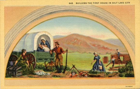 Building the First House, in Salt Lake City, UT-Carey's Emporium