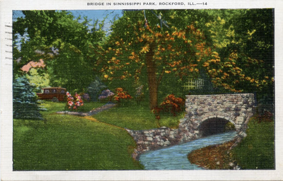 Bridge in Sinnissippi Park, Rockford, IL-Carey's Emporium