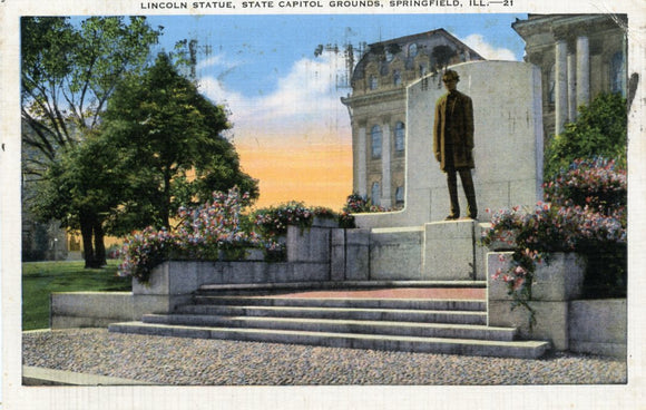 Lincoln Statue, State Capitol Grounds, Springfield, IL-Carey's Emporium