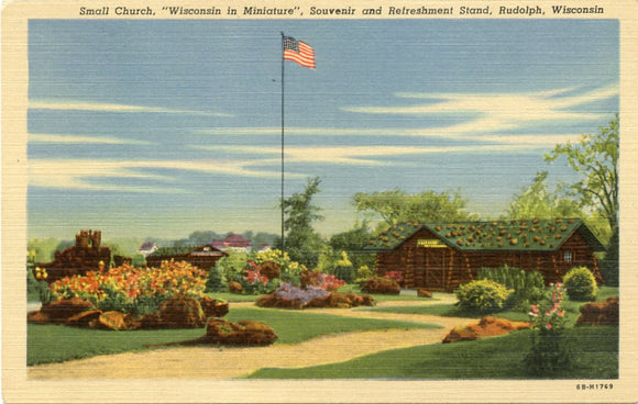 Small Church, Wisconsin in Miniature, Souvenir and Refreshment Stand, Rudolph, WI-Carey's Emporium
