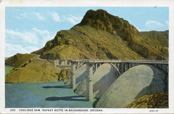 Coolidge Dam, Rupkey Butte in Background, Coolidge Dam, AZ-Carey's Emporium