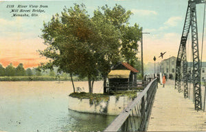 River View from Mill Street Bridge, Menasha, WI-Carey's Emporium