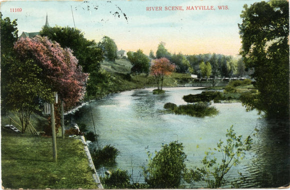 River Scene, Mayville, WI-Carey's Emporium