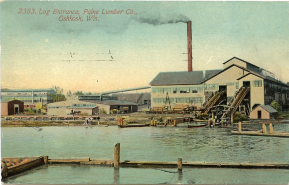 Log Entrance, Paine Lumber Co., Oshkosh, WI-Carey's Emporium