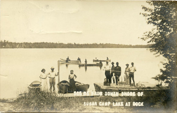 Scene From South Shore of Sugar Camp Lake, at Dock, Sugar Camp, WI-Carey's Emporium