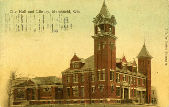 City Hall and Library, Marshfield, WI-Carey's Emporium