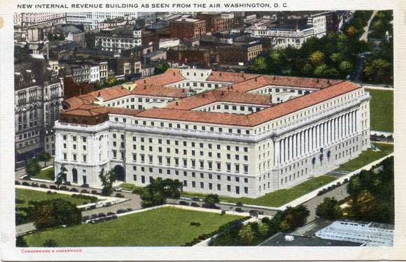 New Internal Revenue Building as Seen from the Air, Washington, DC-Carey's Emporium