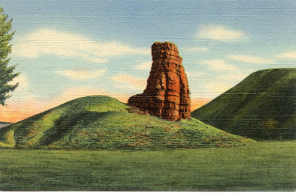 The Red Pillar Near Entrance of Shell Canyon, Highway U. S. 14, Big Horn Mountains, WY-Carey's Emporium