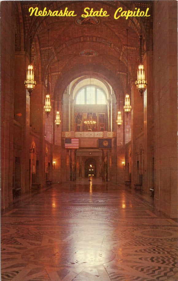 Main Hallway, Looking Towards the Rotunda, Nebraska State Capitol, Lincoln, NE-Carey's Emporium