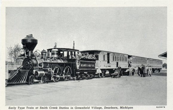 Early Type Train at Smith Creek Station in Greenfield Village, Dearborn, MI-Carey's Emporium