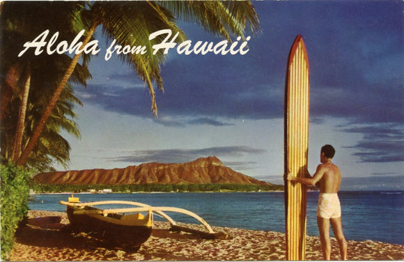 Outrigger and Diamond Head, Aloha from Hawaii-Carey's Emporium