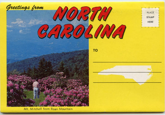 Greetings from North Carolina Souvenir Folder-Carey's Emporium