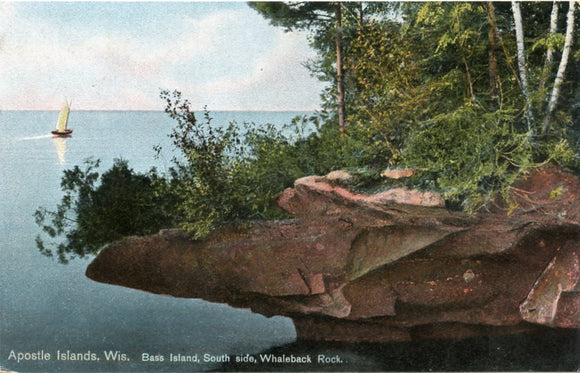 Base Island, South Side, Whaleback Rock, Apostle Islands, WI-Carey's Emporium