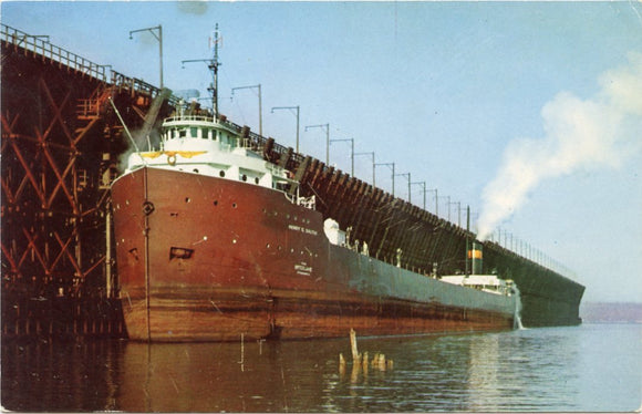 Ore Freighter Henry G. Dalton, Loading at the Chicago and Northwestern Ore Dock, on Lake Superior, Ashland, WI-Carey's Emporium