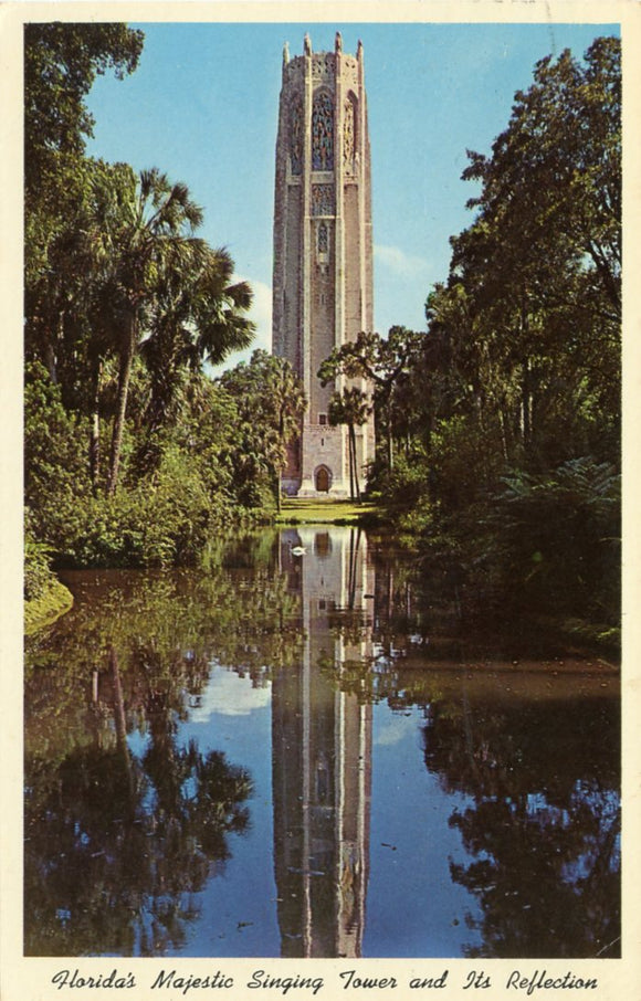Florida's Majestic Singing Tower and It's Reflection, Lake Wales, FL-Carey's Emporium