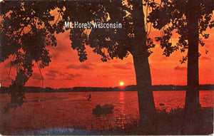 Water Skiing at Eventide, Vacationland Scene, Mt. Horeb, WI-Carey's Emporium