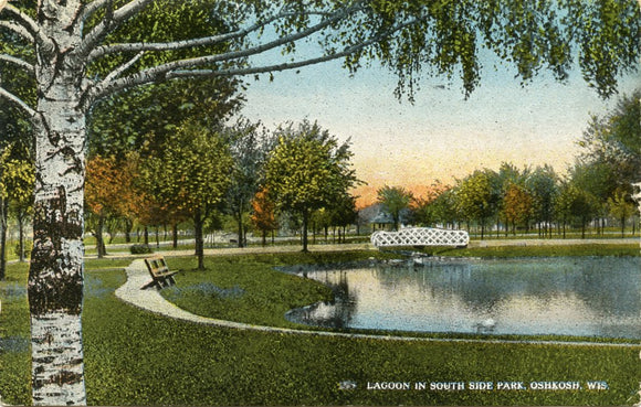 Lagoon in South Side Park, Oshkosh, WI-Carey's Emporium
