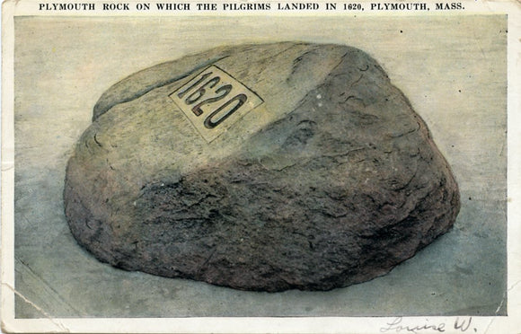 Plymouth Rock on Which the Pilgrims Landed in 1620, Plymouth, MA-Carey's Emporium