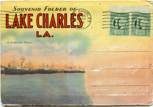 Lake Charles, LA Souvenir Folder-Carey's Emporium