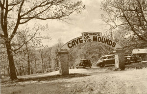 The Oak Grove Parking Area at the Entrance Arch to Cave of the Mounds, Blue Mounds, WI-Carey's Emporium