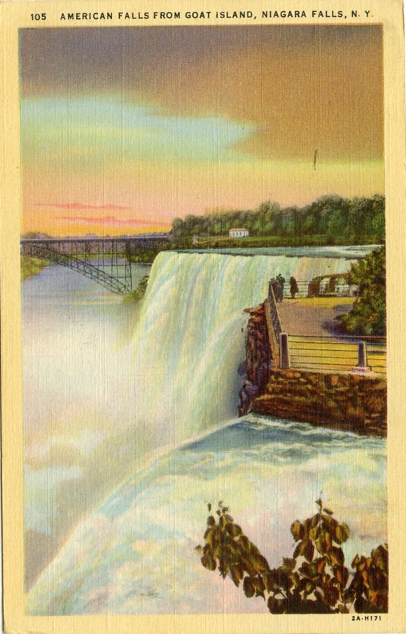 American Falls from Goat Island, Niagara Falls, NY-Carey's Emporium