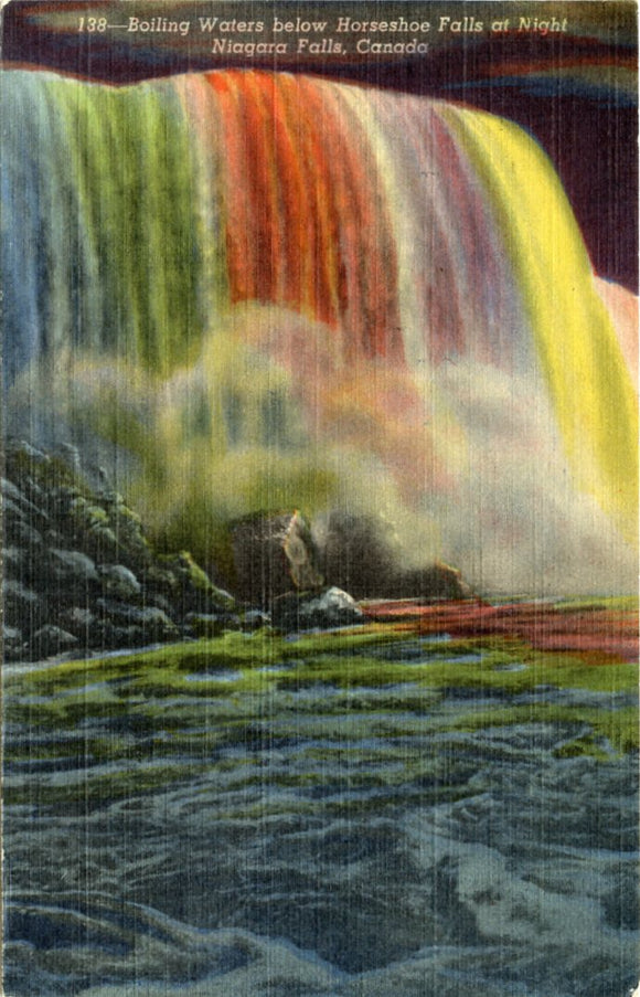 Boiling Water below Horseshoe Falls at Night, Niagara Falls, Canada-Carey's Emporium