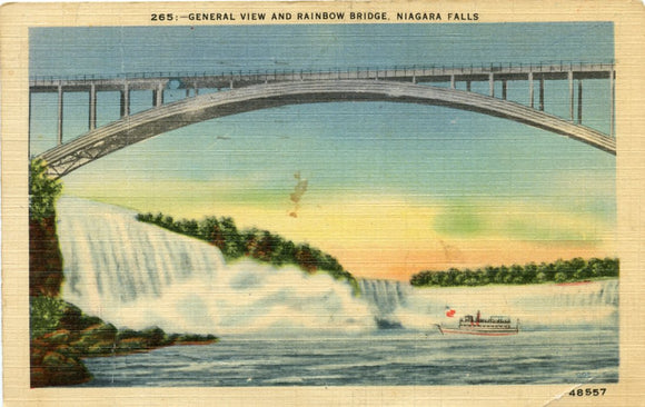 General View and Rainbow Bridge, Niagara Falls, NY-Carey's Emporium
