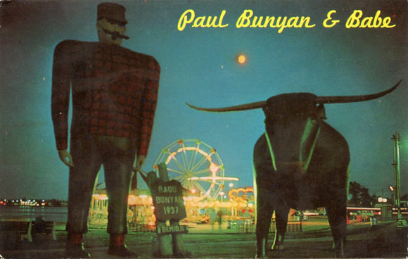 Paul Bunyan and Babe, His Blue Ox, Bemidji, MN-Carey's Emporium