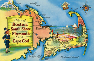 Map of Boston, South Shore, Plymouth, and Cape Cod-Carey's Emporium