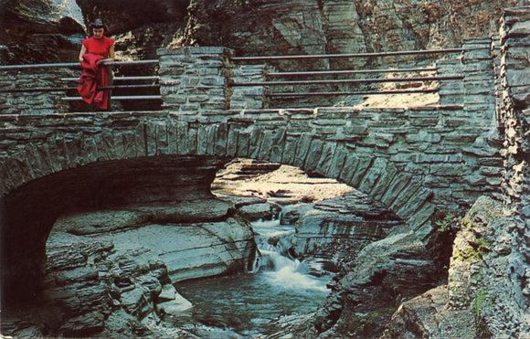 Stone Arch Bridge at Shelter House, Watkins Glen, NY-Carey's Emporium