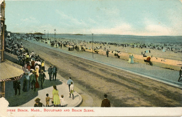 Boulevard and Beach Scene, Revere Beach, MA-Carey's Emporium