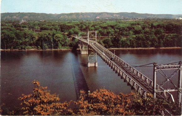 Suspension Bridge Over the Mississippi River, Between Marquette, IA, and Prairie du Chien, WI-Carey's Emporium