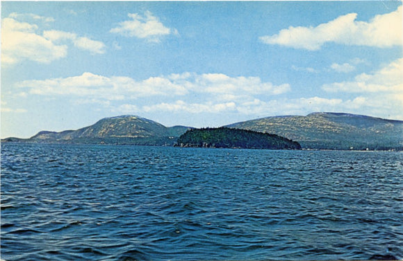 Bar Harbor and Mt. Desert Island from Frenchman's Bay Cruise Ship, ME-Carey's Emporium