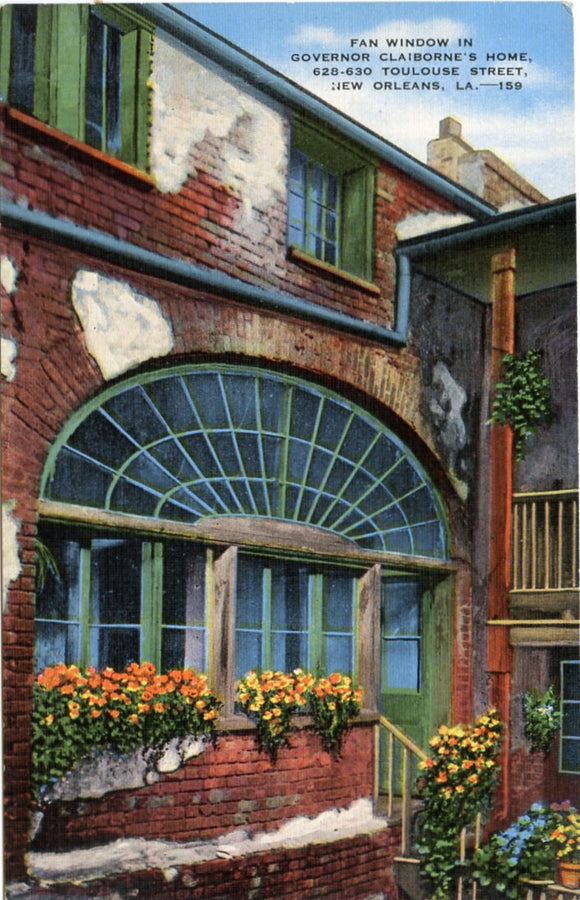 Fan Window in Governor Claiborne's Home, 629-630 Toulouse Street, New Orleans, LA-Carey's Emporium