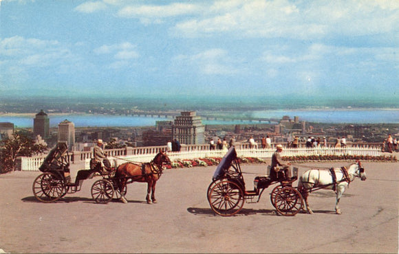 Old French Horsedrawn Carriages on Mount Royal. Montreal, P. Q., Canada-Carey's Emporium
