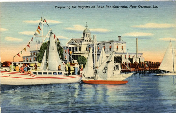 Preparing for Regatta on Lake Pontchartrain, New Orleans, LA-Carey's Emporium