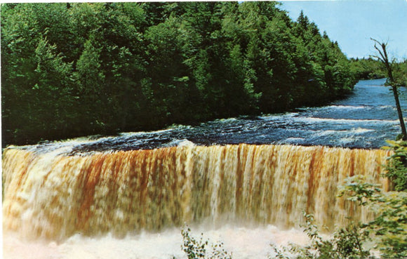 Upper Michigan's Famous Tahquamenon Falls, Referred to in Longfellow's Poem Hiawatha-Carey's Emporium