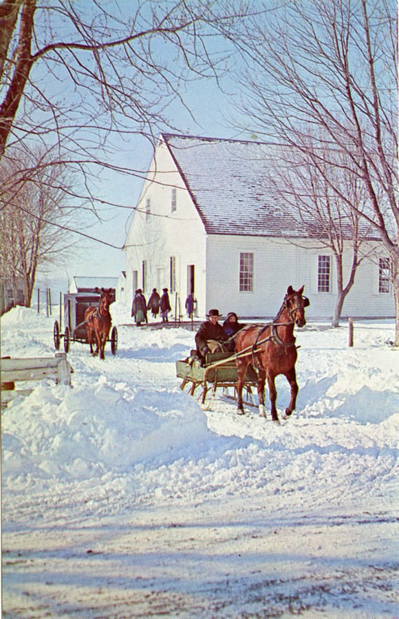 Mennonite Sleighs at Church, Heart of Dutchland-Carey's Emporium