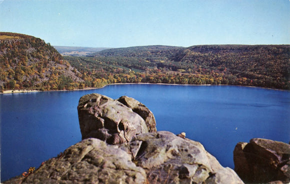 View from the Mountain, Showing Devil's Lake, Wisconsin State Park, near Baraboo, WI-Carey's Emporium