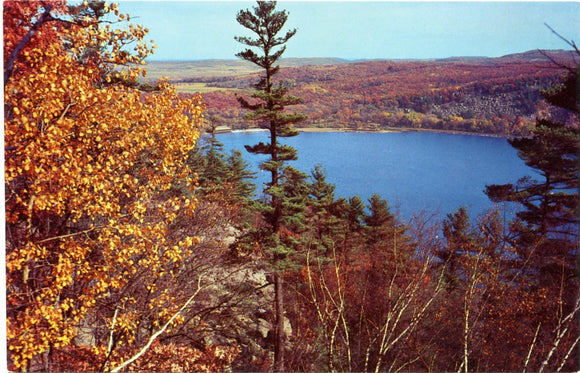 Picturesque View of Devil's Lake, From the West Bluff, Devil's Lake State Park, Baraboo, WI-Carey's Emporium