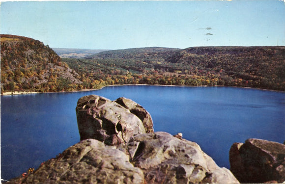 View from Mountain Showing Devil's Lake, Wisconsin, State Park, near Baraboo, WI-Carey's Emporium