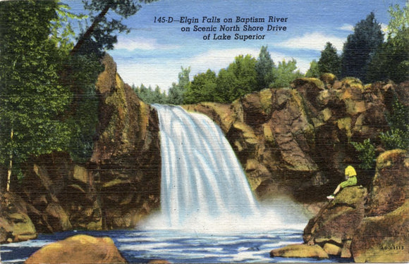 Elgin Falls, on Baptist River, on Scenic North Shore Drive of Lake Superior-Carey's Emporium