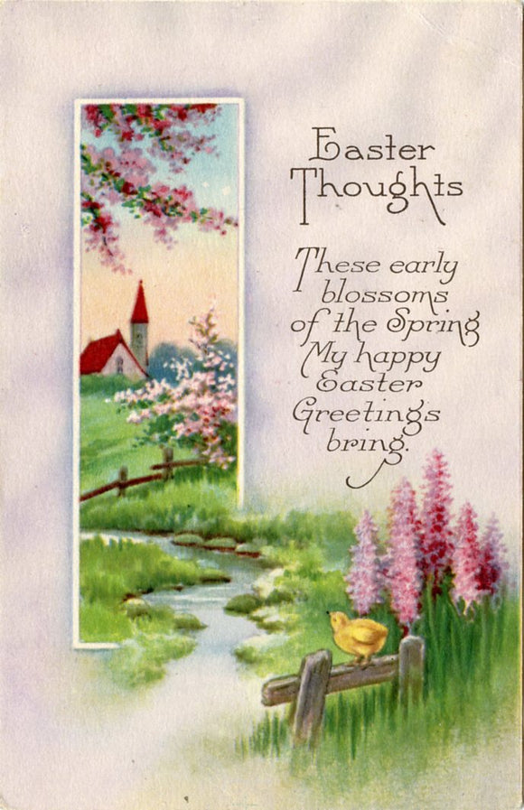 Easter Thoughts, These Early Blossoms of the Spring, My Happy Easter Greetings Bring-Carey's Emporium