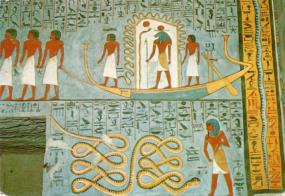 The Bark of Ra Dragged in the Netherworld, Tomb of King Ramses I, Thebes, Egypt-Carey's Emporium